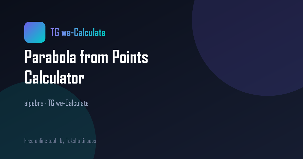 Parabola from Points Calculator – Free & Instant | we-Calculate